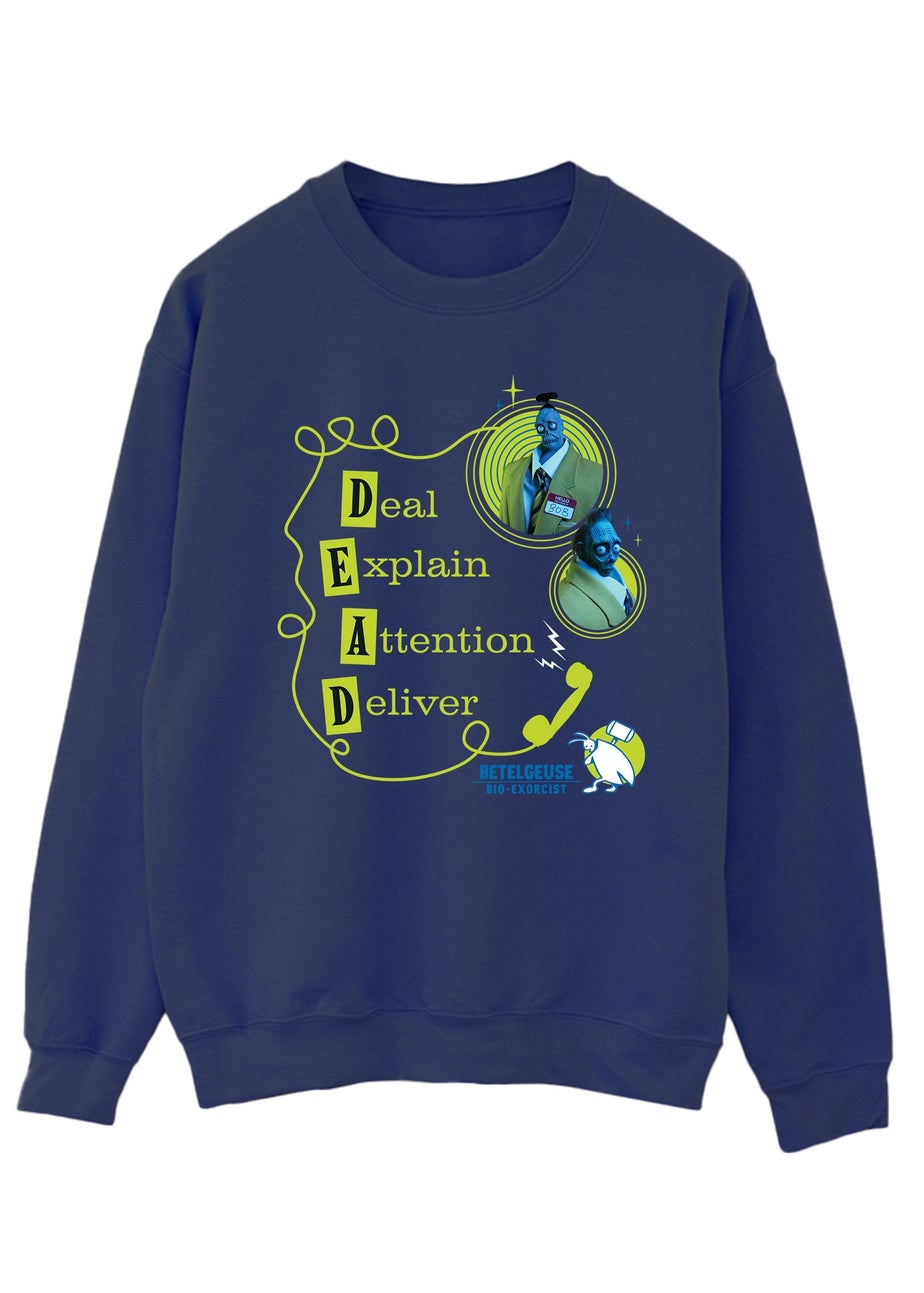 Beetlejuice Deal Explain Attention Deliver Navy Sweatshirt