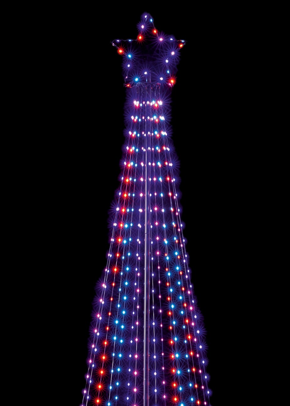 Premier Decorations Flexibright Pyramid Tree with 835 Rainbow LEDs 250m