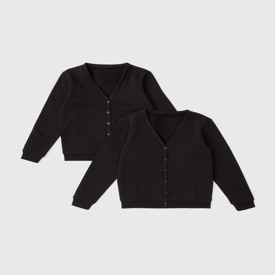 2 Pack Girls Black V-Neck Cardigan (3-13yrs)