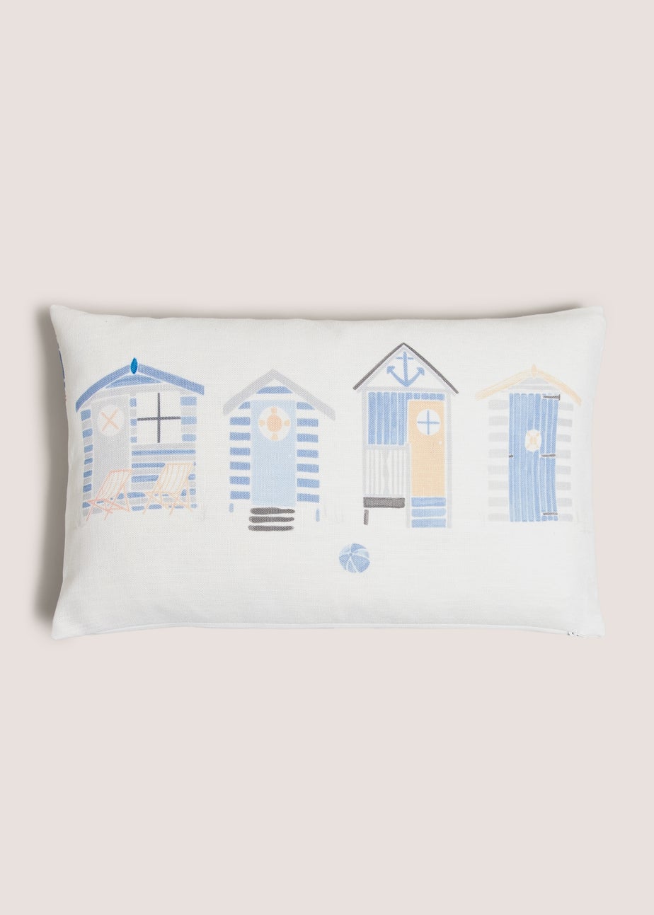 White Seaside House Cushion