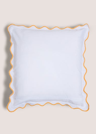 White Orange Cushion