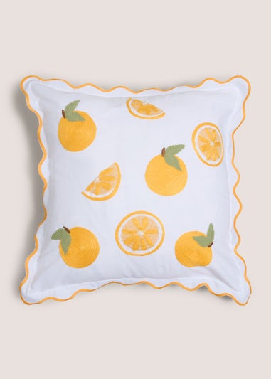 White Orange Cushion