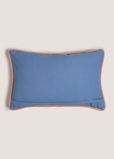 Blue Embroidered Shell Cushion