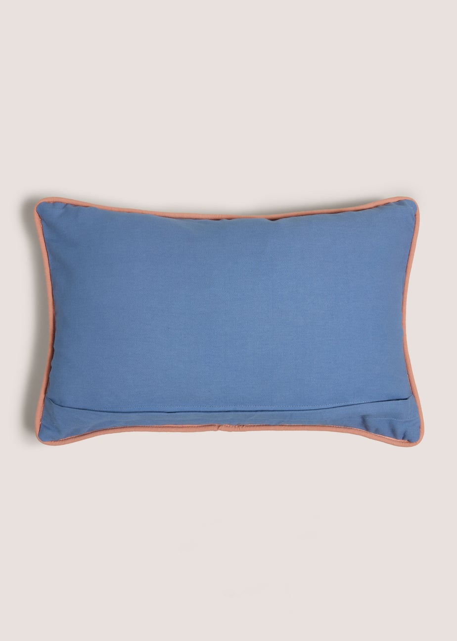 Blue Embroidered Shell Cushion