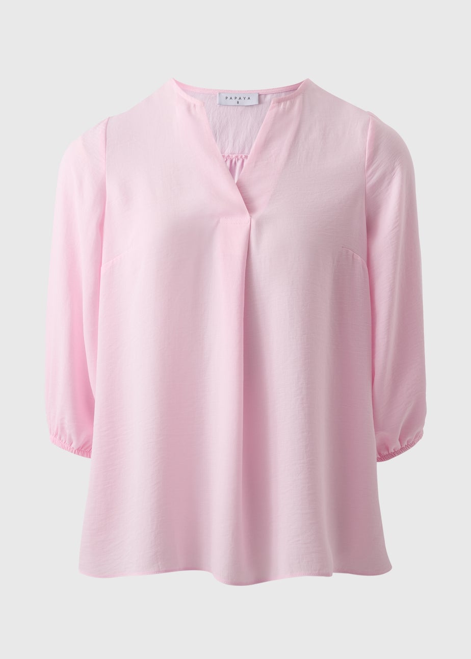 Pink V-Neck Airflow Blouse