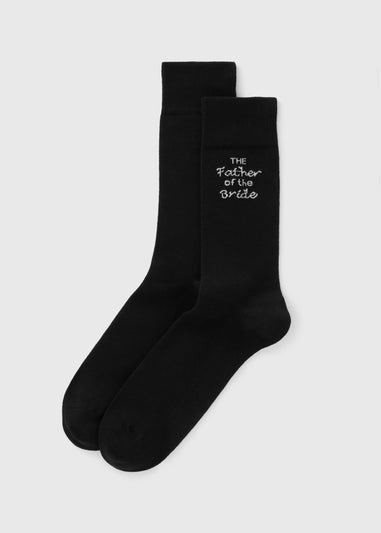 Black Father Of The Bride Wedding Socks