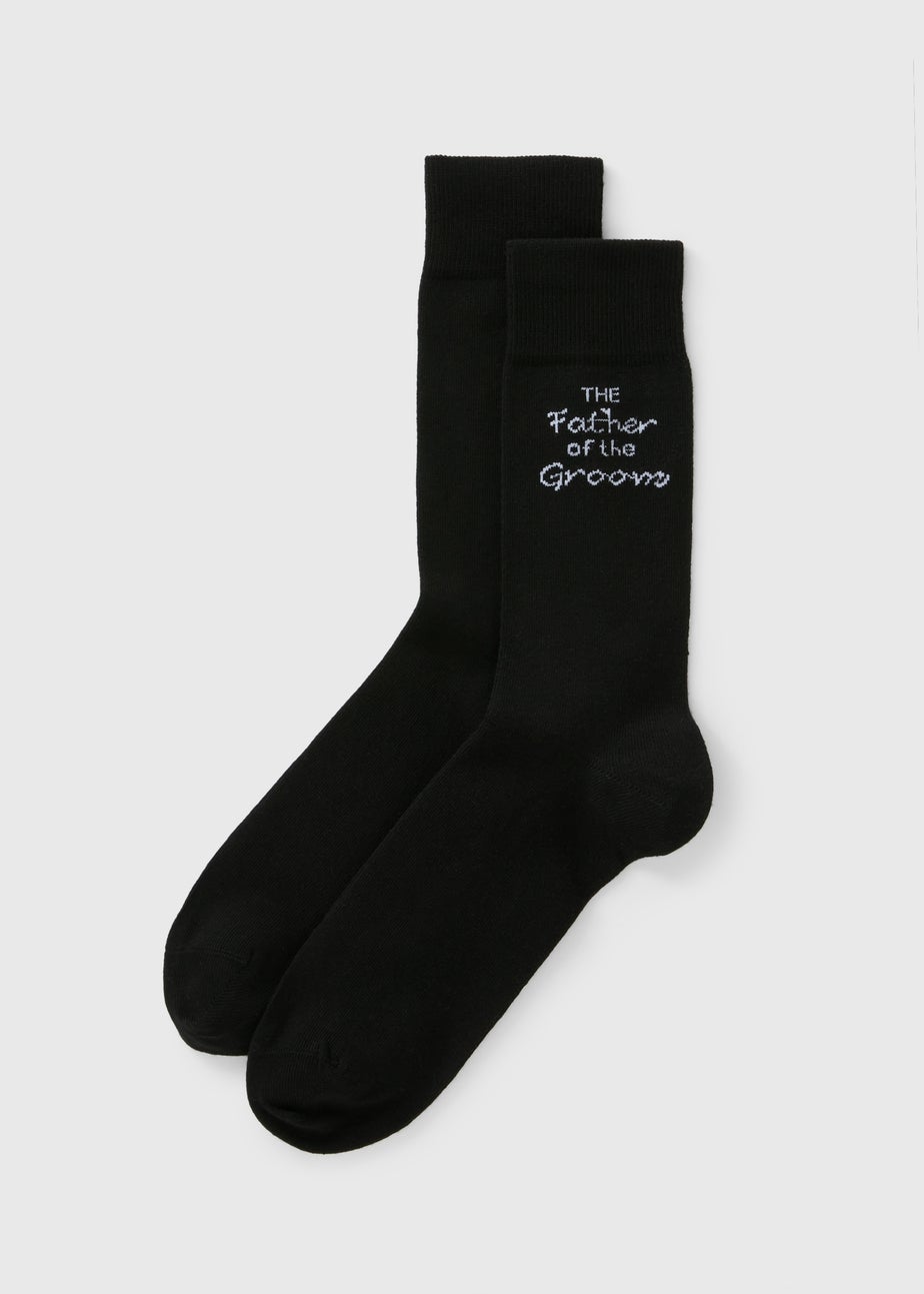 Black Father Of The Groom Wedding Socks