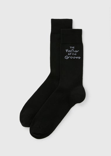 Black Father Of The Groom Wedding Socks