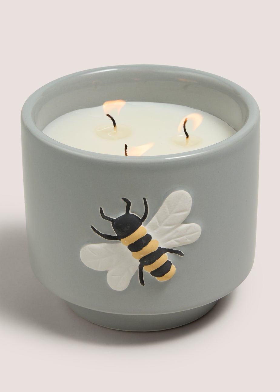 Grey Bee Candle