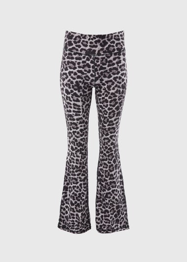 Souluxe Grey Leopard Print Flare Leggings