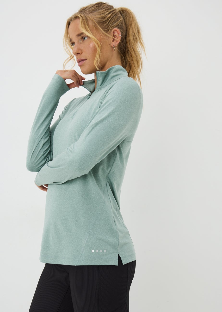 Souluxe Green Half Zip Top
