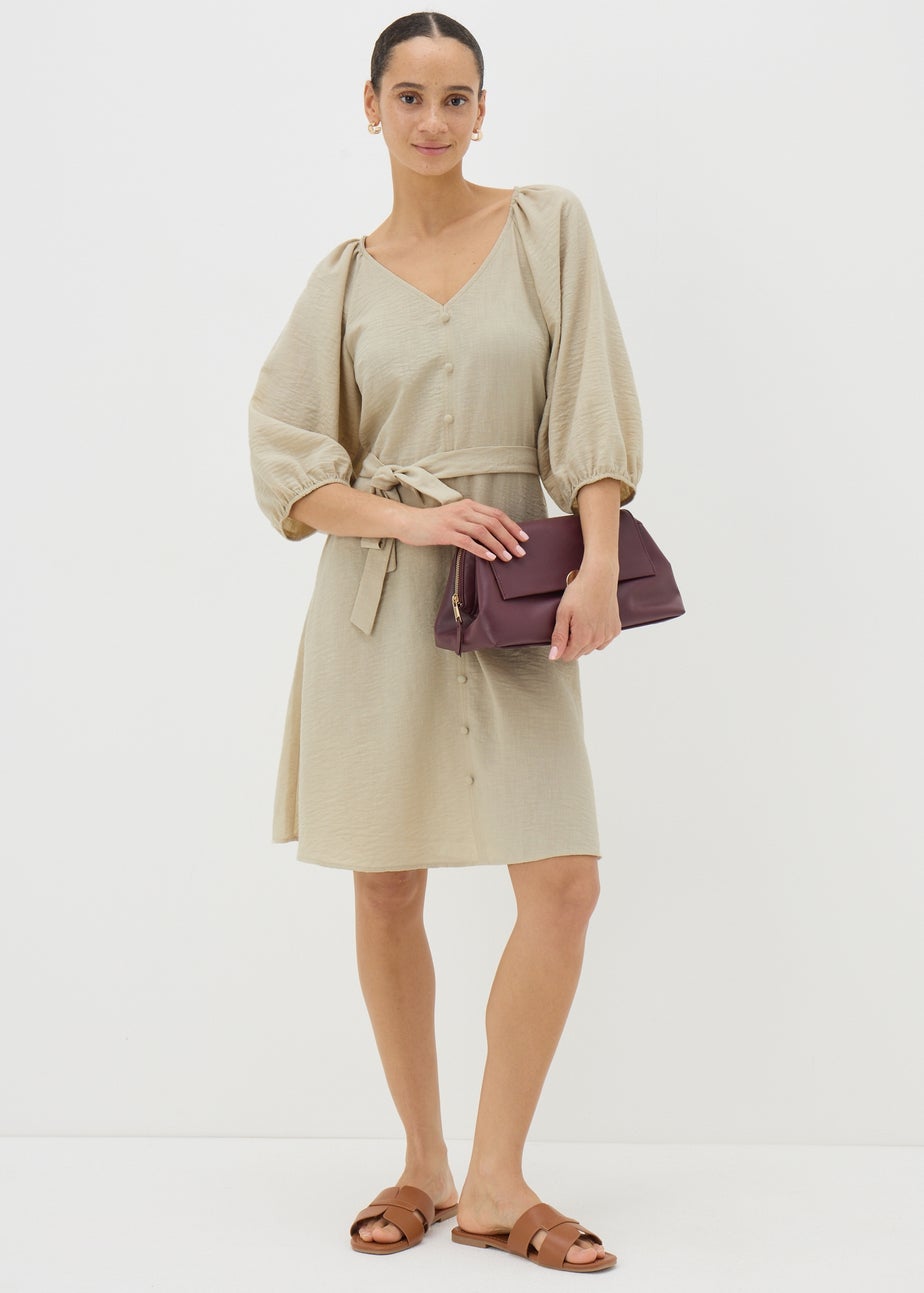 Stone Belted Mini Tea Dress