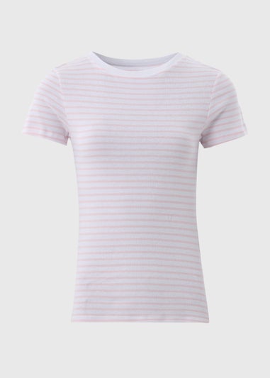 Pink Stripe Fitted T-Shirt