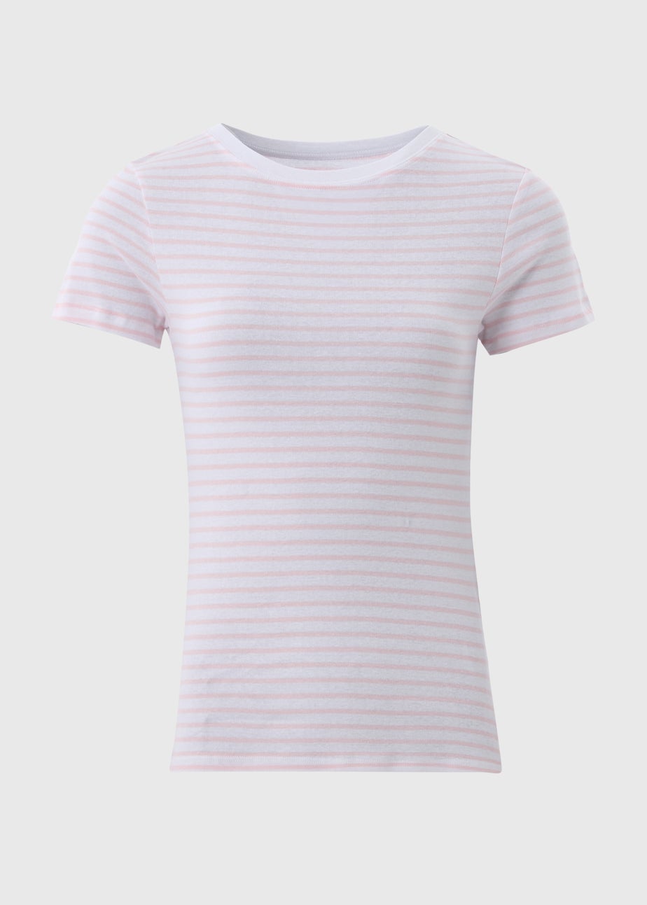 Pink Stripe Fitted T-Shirt