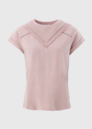 Pink Broderie T-Shirt