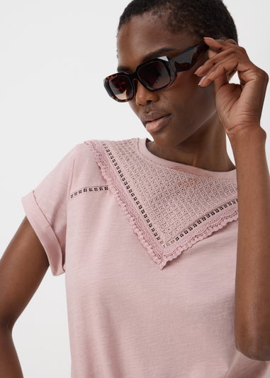 Pink Broderie T-Shirt