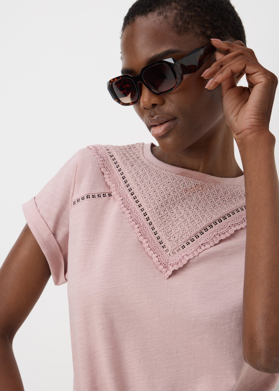 Pink Broderie T-Shirt
