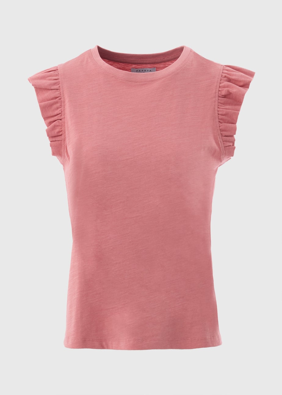 Pink Ruffle Vest Top