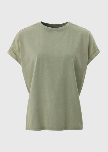 Green Acid Wash Longline T-Shirt