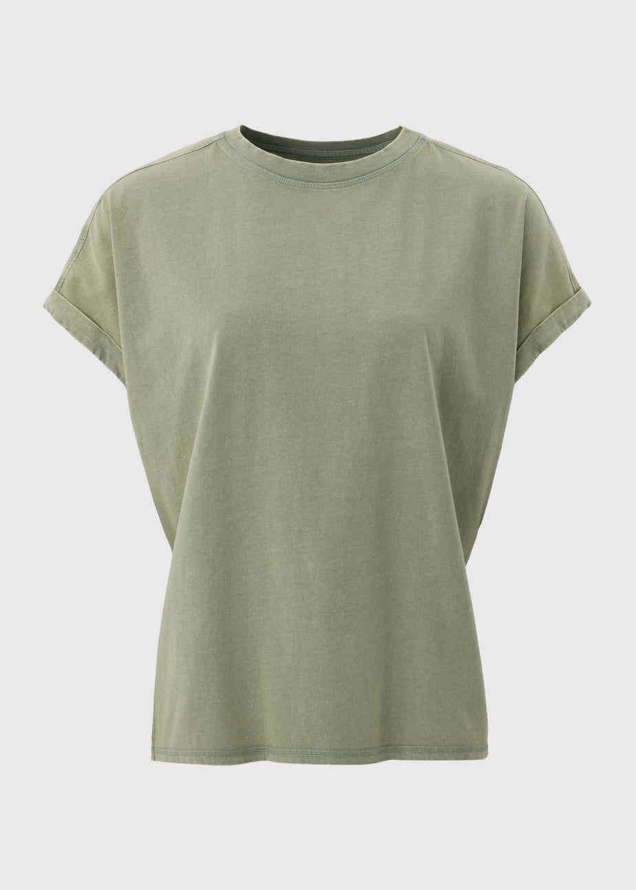 Green Acid Wash Longline T-Shirt