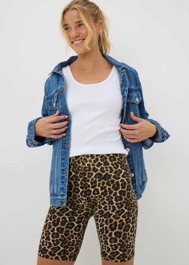 Brown Animal Cycling Shorts