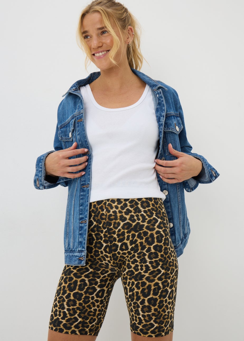 Brown Animal Cycling Shorts