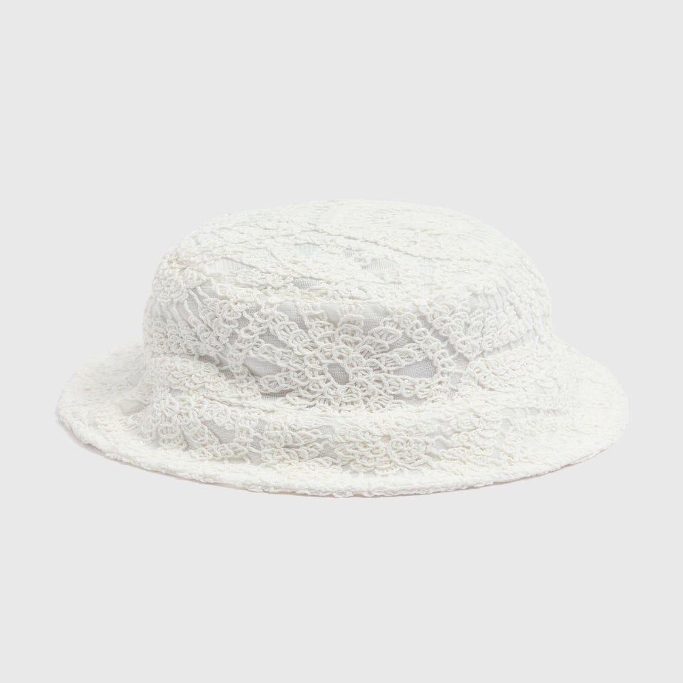 Kids Cream Crocket Bucket Hat (7-13yrs)
