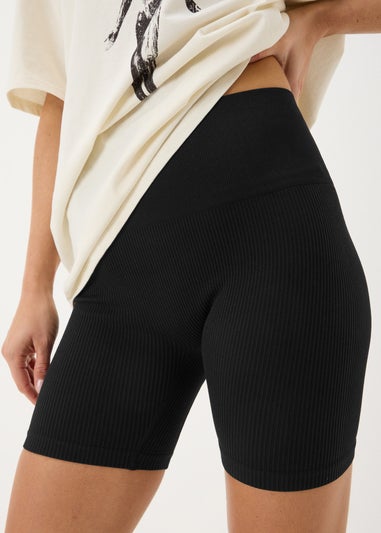 Black Seamless Cycling Shorts