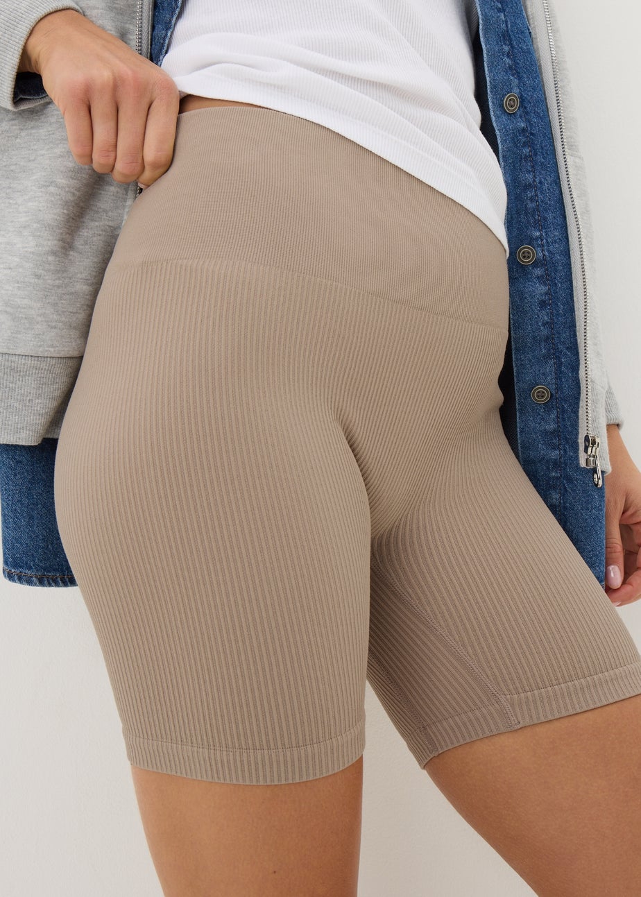 Beige Seamless Cycle Shorts