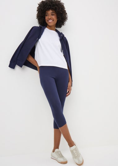 Navy Cropped Leggings