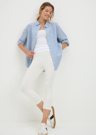 White Cropped Leggings