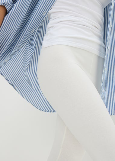 White Cropped Leggings