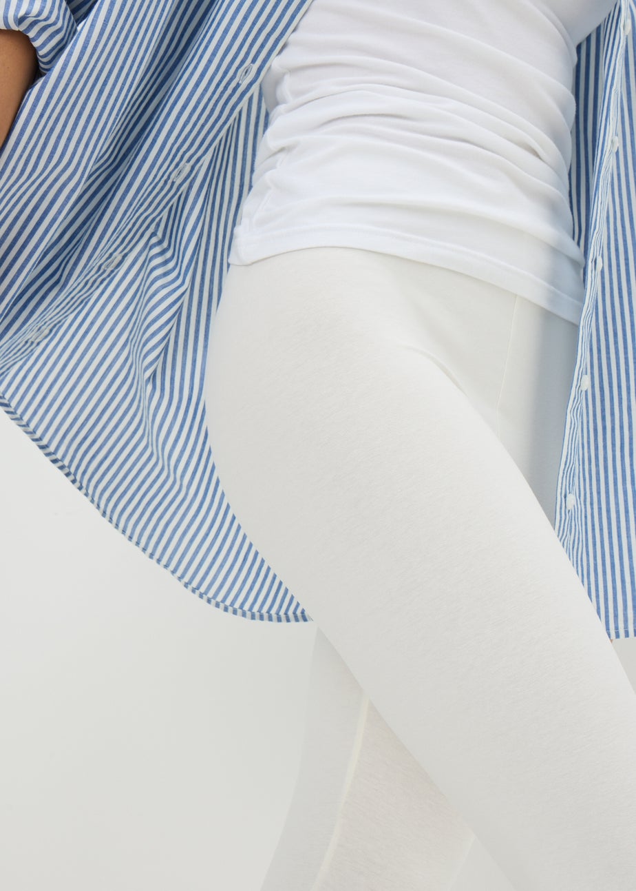 White Cropped Leggings