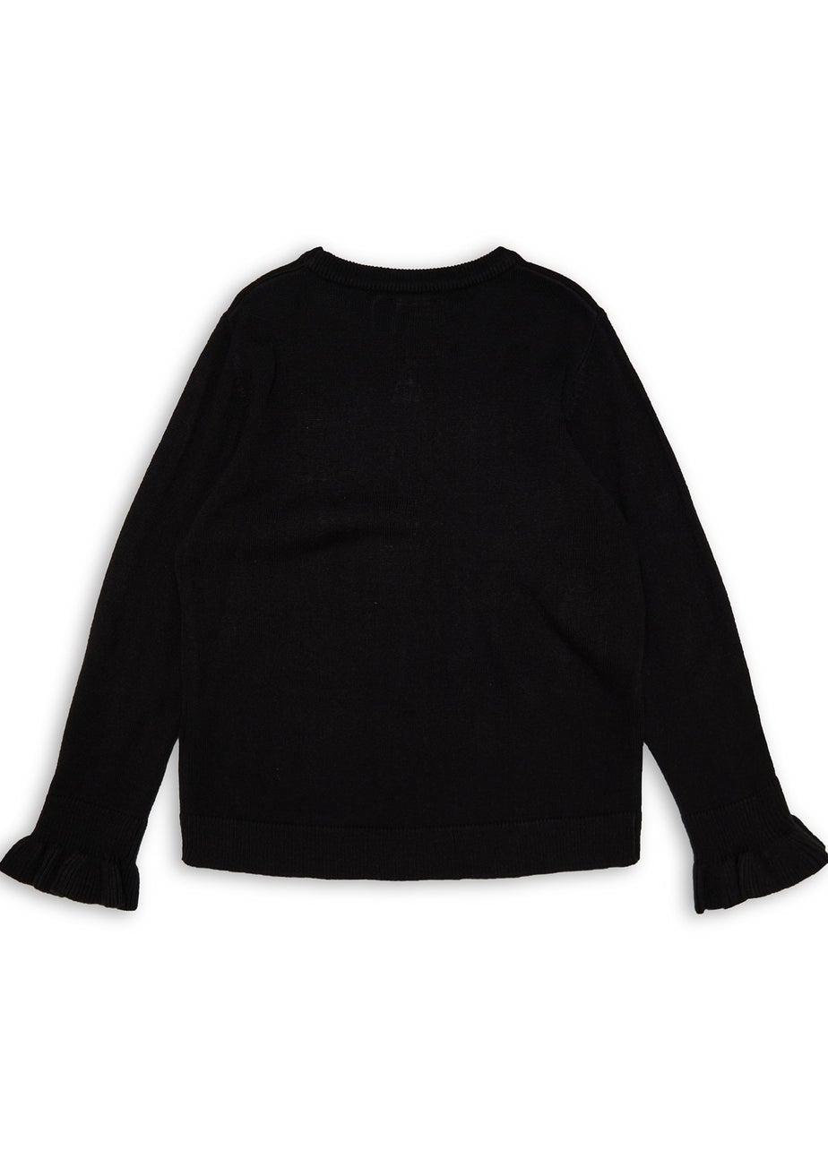 Threadbare Kids Black Crew Neck Christmas Jumper (5-12 yrs)