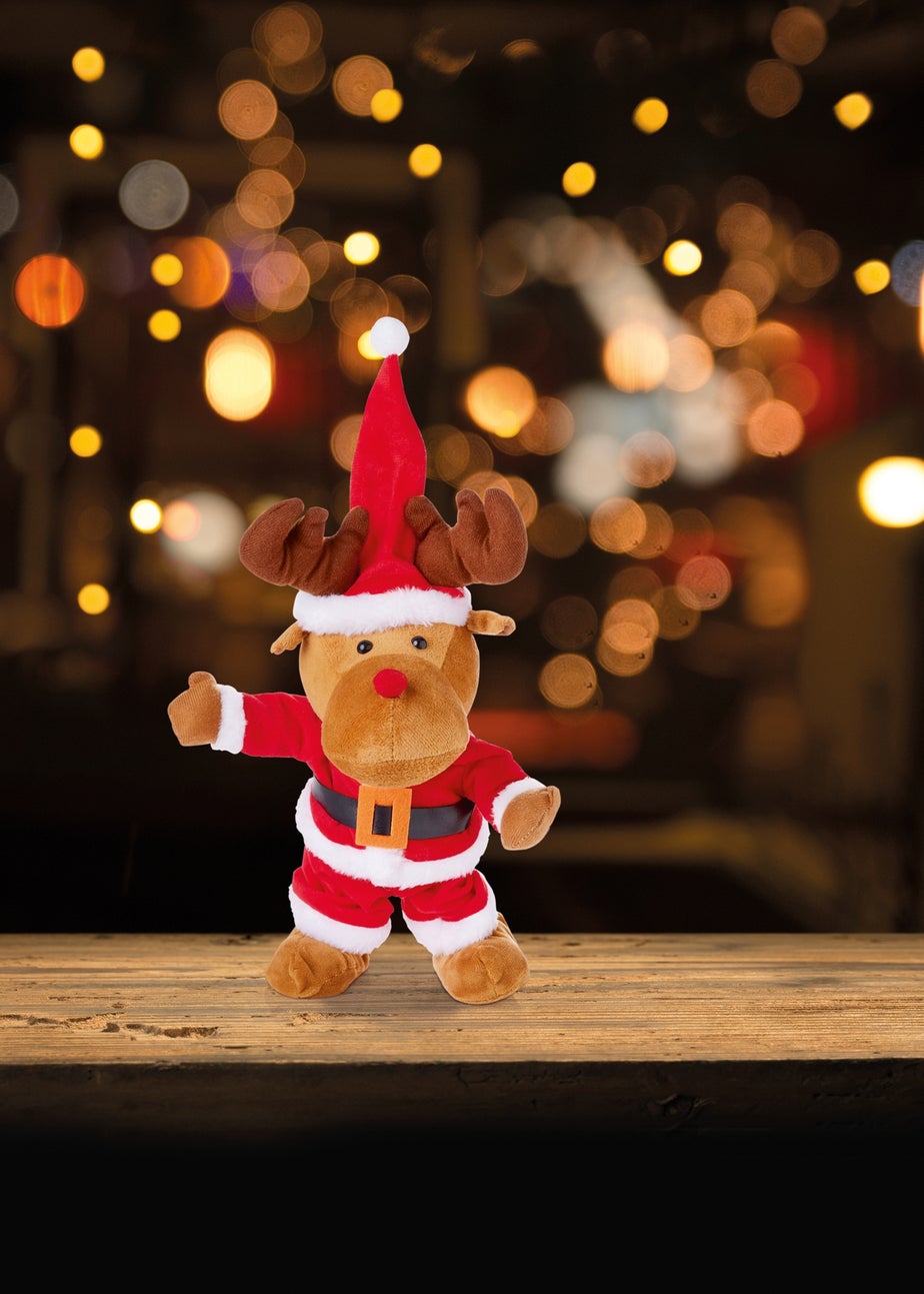 Premier Decorations Dancing and Singing Rocking Reindeer 32cm