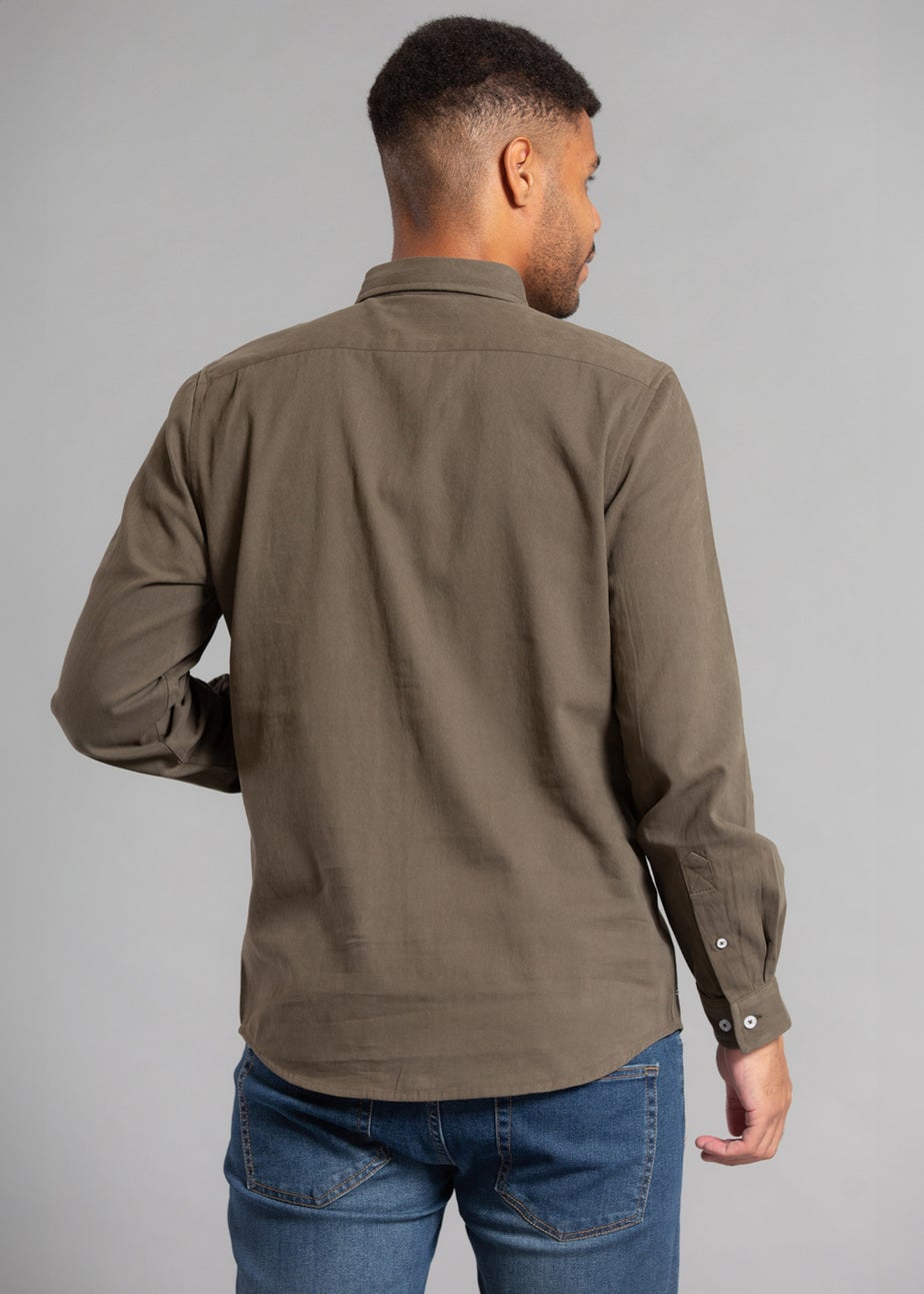 Tokyo Laundry Khaki Cotton Long Sleeve Shirt