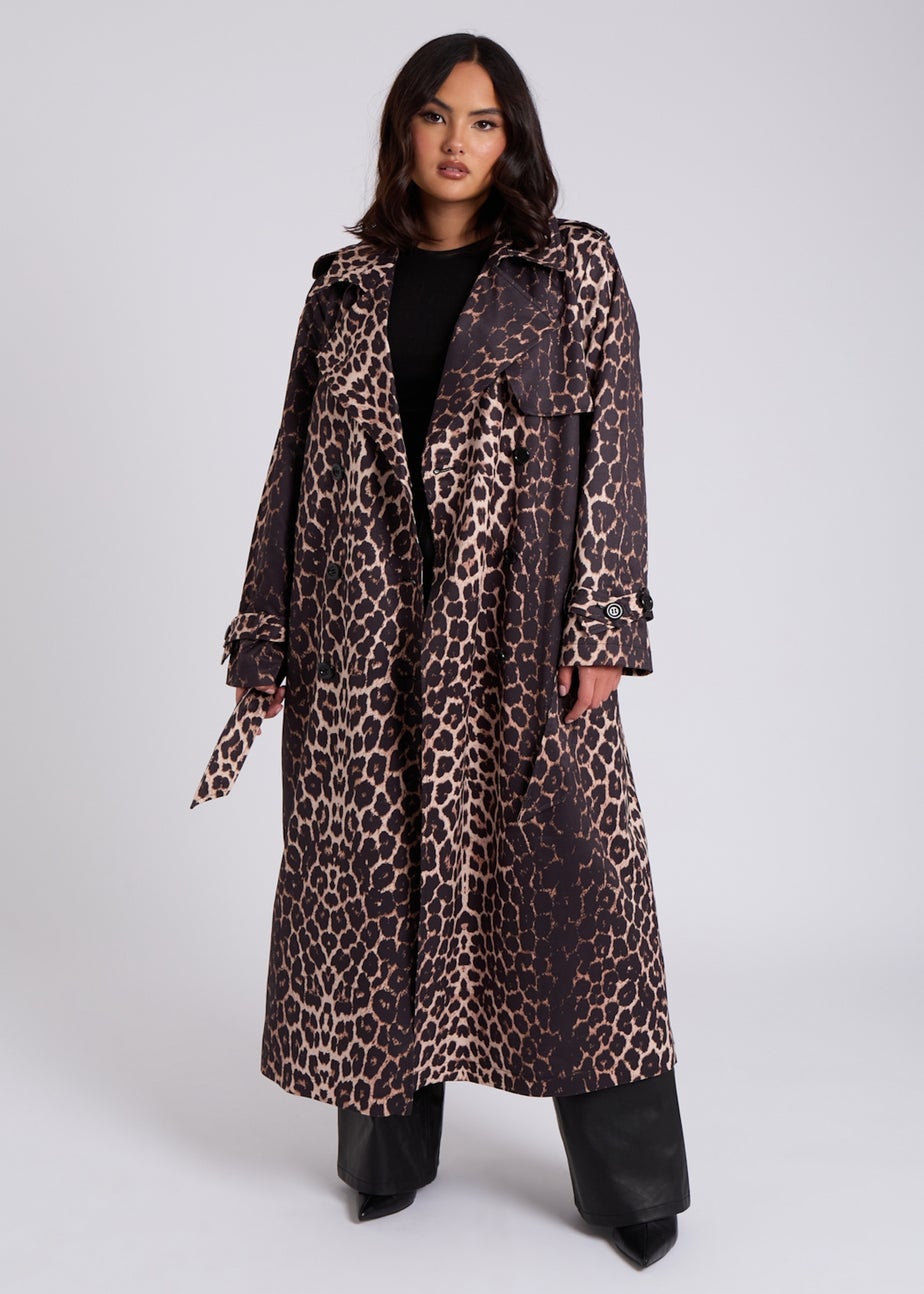 Urban Bliss Brown Leopard Print Trench