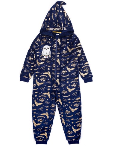 Vanilla Underground Harry Potter Girls Blue Hedwig Applique Onesie (5-15 Years)