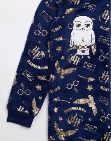 Vanilla Underground Harry Potter Girls Blue Hedwig Applique Onesie (5-15 Years)