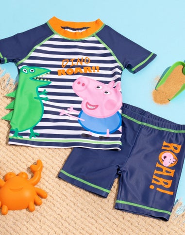 Vanilla Underground Peppa Pig Boys Blue 2 Piece Swim Set (12 Months-6 Years)