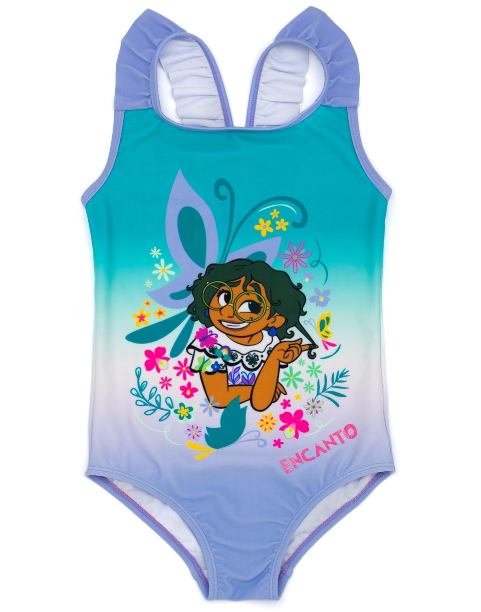 Vanilla Underground Disney Encanto Girls Blue 1 Piece Swimming Costume (3 Years-10 Years)