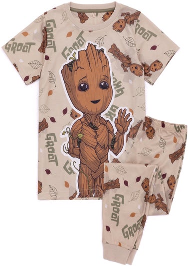 Marvel Unisex Kids Brown Short Sleeve Long Leg Pyjama Set (2 - 10 Years)