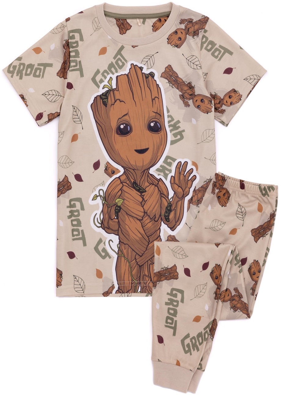 Marvel Unisex Kids Brown Short Sleeve Long Leg Pyjama Set (2 - 10 Years)