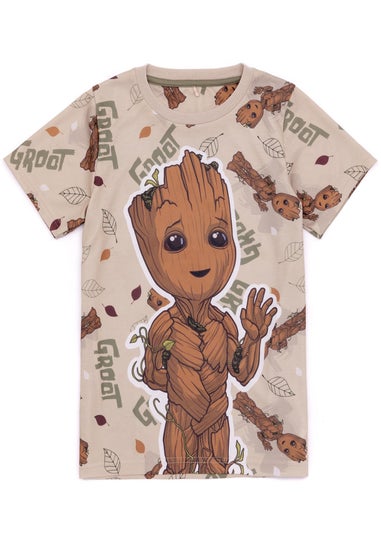 Marvel Unisex Kids Brown Short Sleeve Long Leg Pyjama Set (2 - 10 Years)
