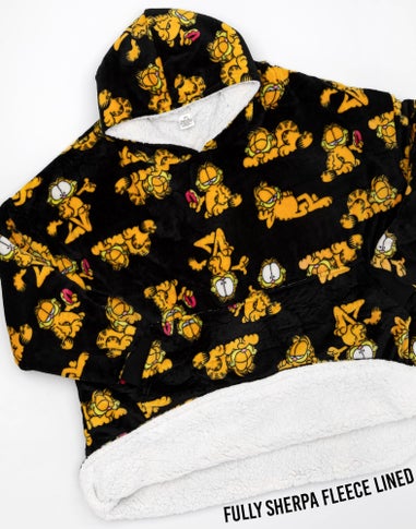 Vanilla Underground Garfield Unisex Black Garfield Blanket Hoodie