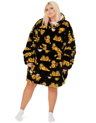 Vanilla Underground Garfield Unisex Black Garfield Blanket Hoodie