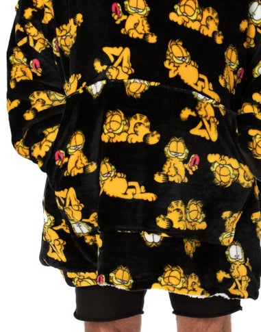 Vanilla Underground Garfield Unisex Black Garfield Blanket Hoodie