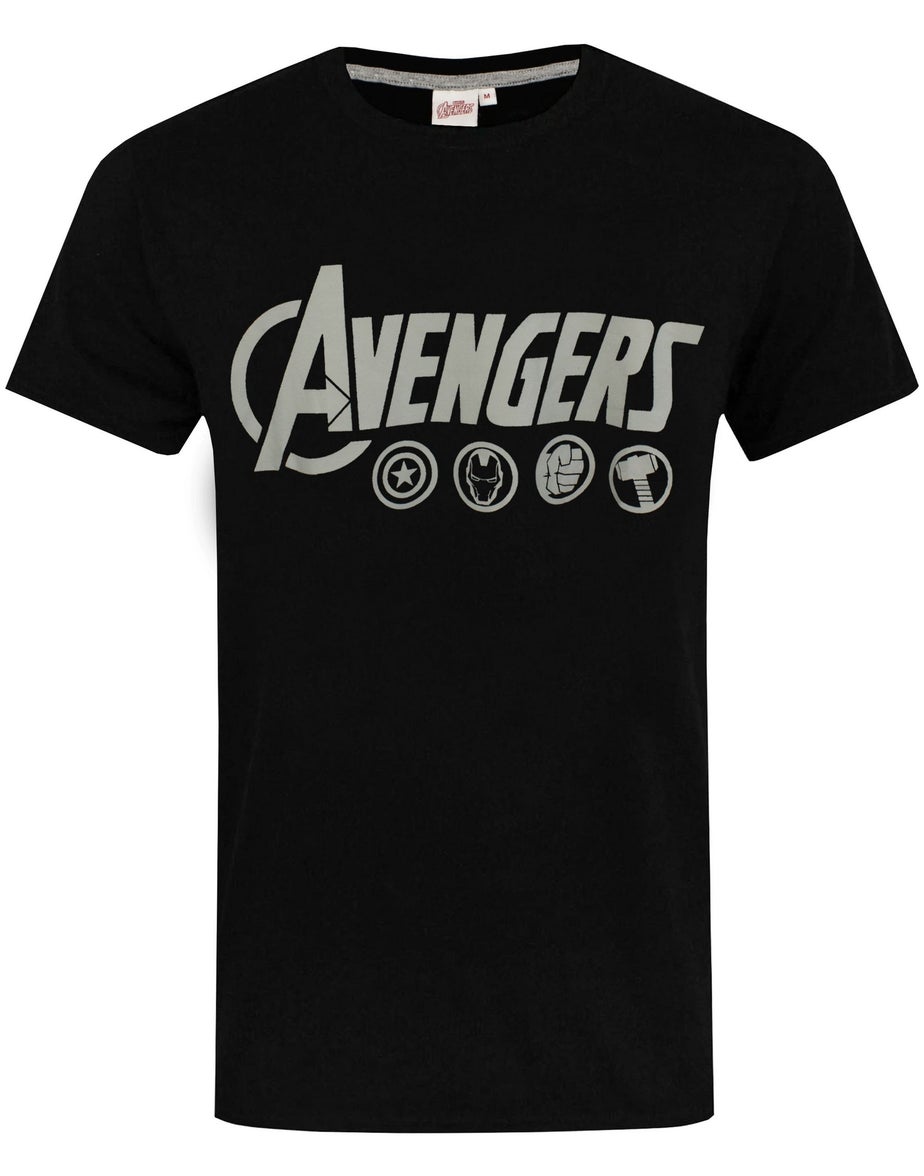 Vanilla Underground Marvel Mens Black Logo Short Sleeve Long Leg Pyjama Set