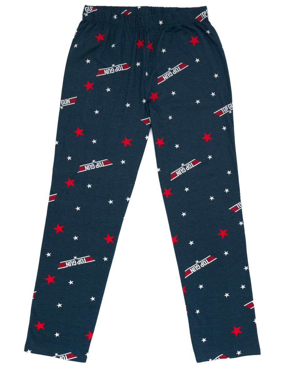 Vanilla Underground Top Gun Mens Black All Over Print Bottoms Pyjama Set