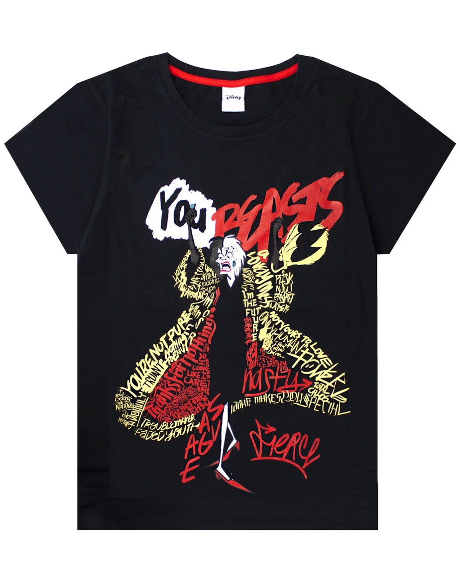 Disney Black Cruella De Vil T-Shirt and Lounge Pants